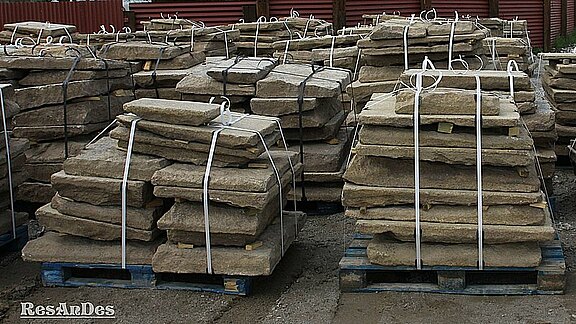 Alte Granitplatten - Versandfertig Palettiert